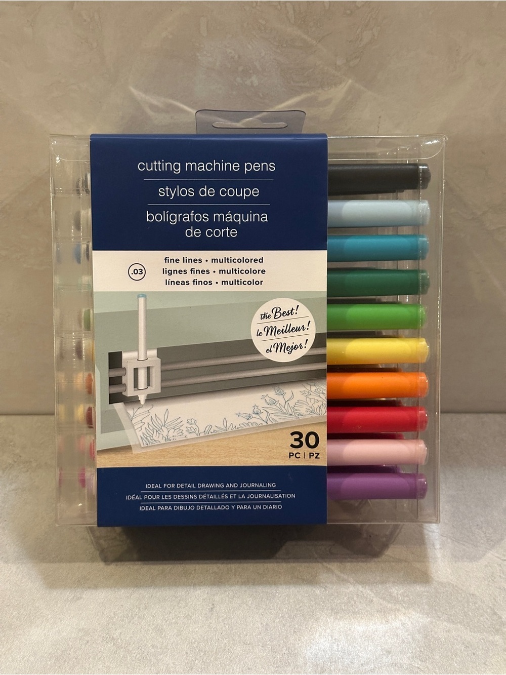 American Crafts Fine Point .3mm Cutting Machine Pen Set 30 Assorted Colors New